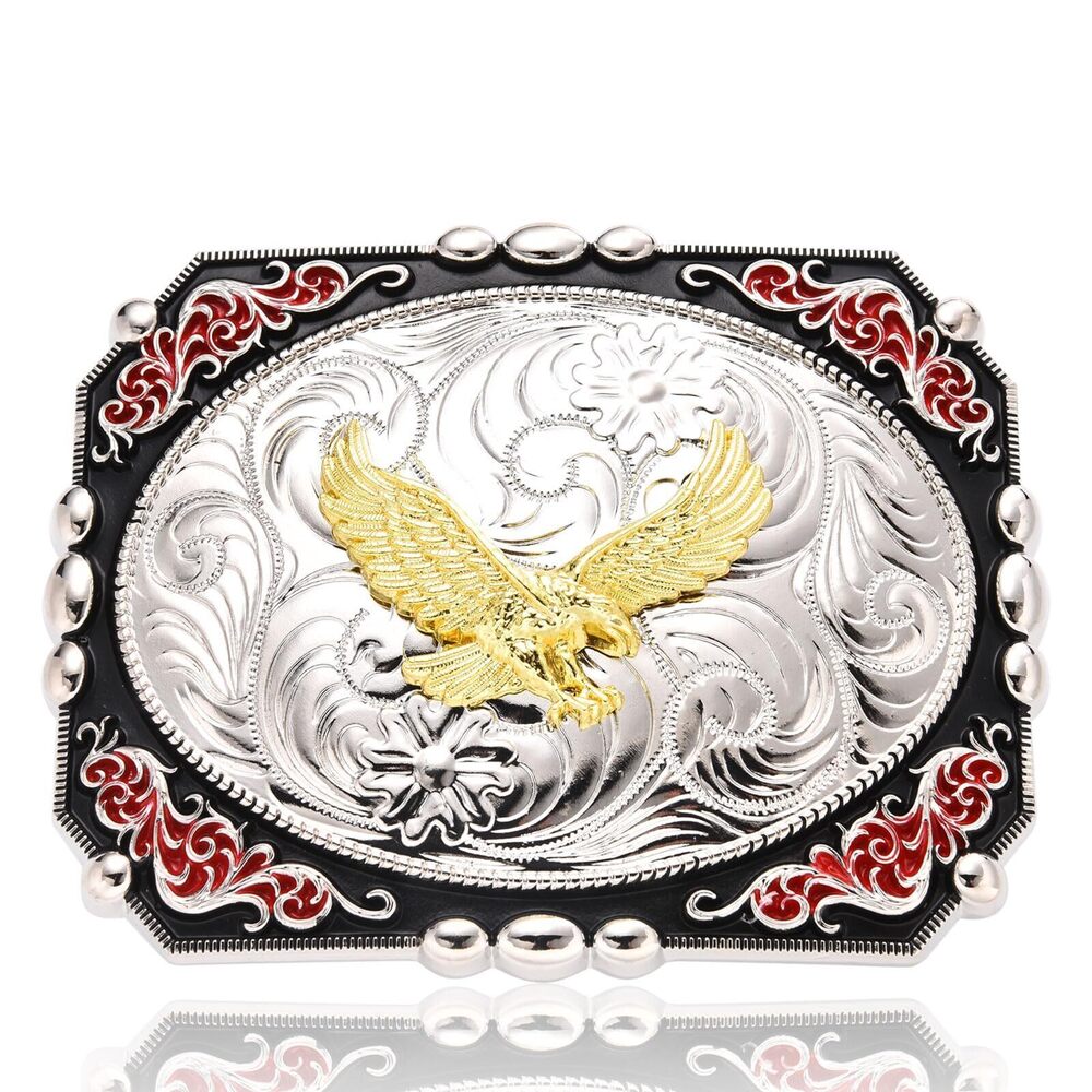 5502 Vintage Western Belt Buckles , Soaring Eagle Cowboy BuckleโLarge